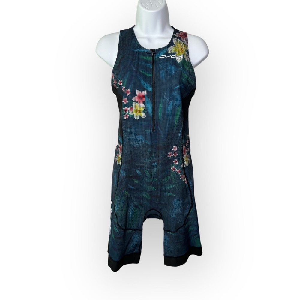 Orca Womens L 14 Triathlon Floral Print Sleeveless Tank Trisuit